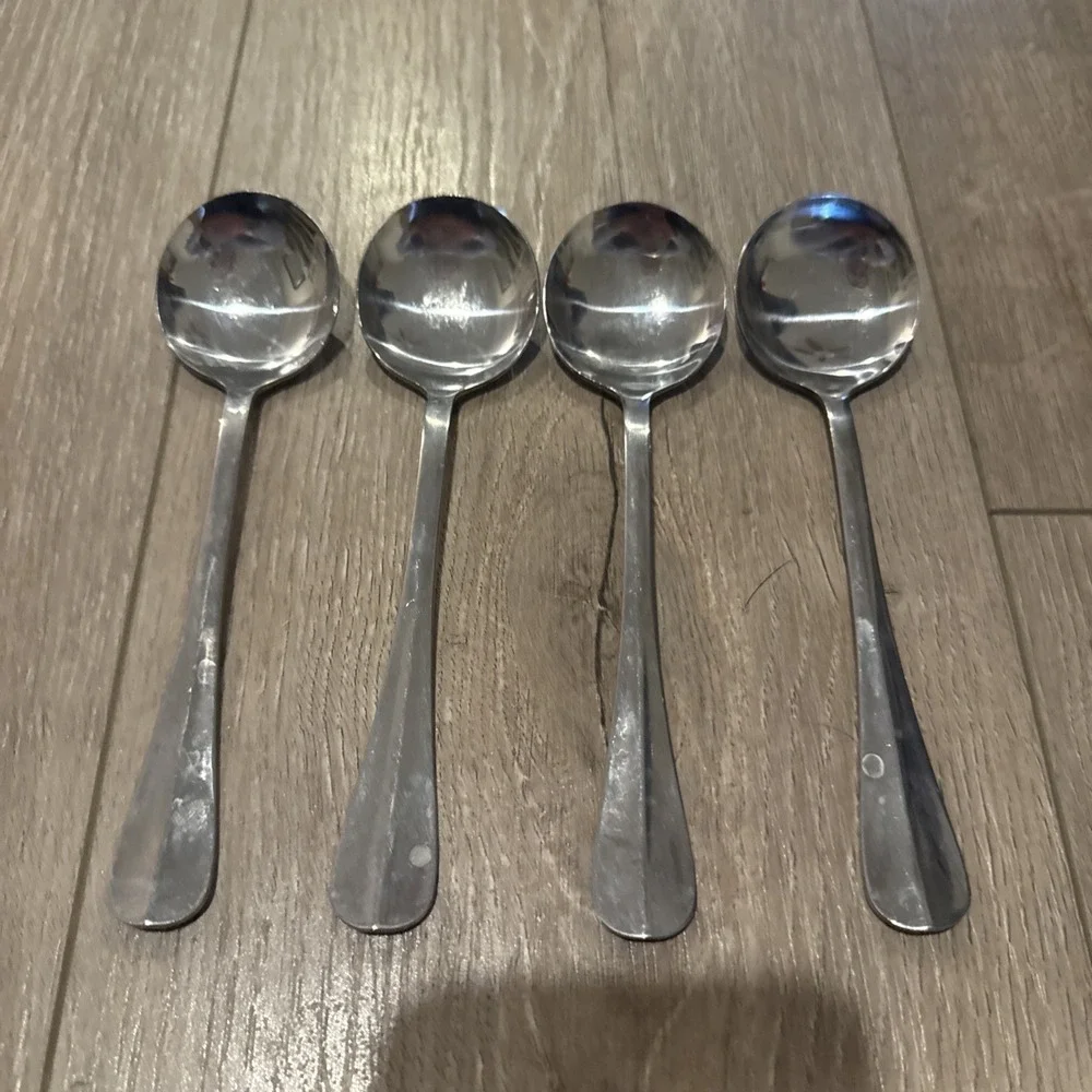 4 PCs‎ Mikasa Legacy Stainless Round Soup Gumbo Spoons 18/0